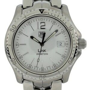 Tag Heuer 42mm Men's Link 200m Stainless Steel Rare White Dial Watch Ref WT1114!